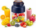 Portable Electric Juicer Cup with Zero Cord Hassle,Wireless Personal Juicer Cup USB Rechargeable Blender,38-Blades,Quiet Operation, Leakproof Lid,40 Seconds,for Shakes and Smoothies (Blue-45 Oz)