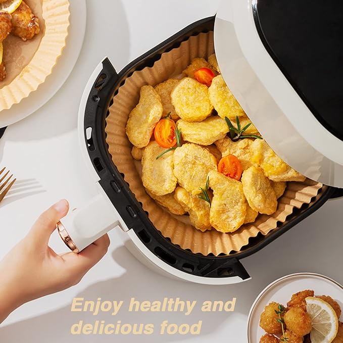 Ailun Air Fryer Disposable Paper Liners, 100PCS 6.5inch Round and Air Fryer Disposable Paper Liners, 100PCS 6.5inch Square