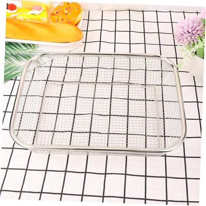 1pc Stainless Steel Drain Basket Multi-purpose Kitchen Storage Basket for Fruits and Vegetables Medium Design for Easy Washing and Draining