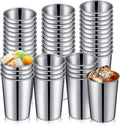Uiifan 32 Pcs 12 oz Stainless Steel Cups for Adult Unbreakable Metal Stackable Camping Cup Stainless Steel Drinking Glasses Tumbler for Home Travel Outdoor Activities(Silver)