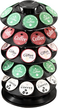 K Cup Holder, Coffee Pod Carousel Holder for 40 Keurig Pods, Also Fits Dolce Gusto Capsules, 360° Rotatable Coffee Pod Storage Organizer, New Modern Design for Home Office Counter