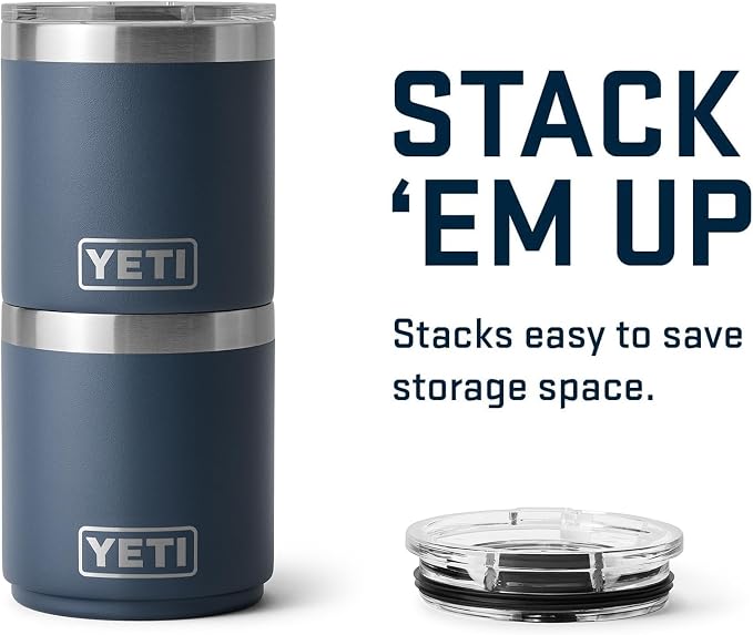 YETI Rambler 10 oz Ceramic Lined Lowball 2.0, Vacuum Insulated with MagSlider Lid, Navy