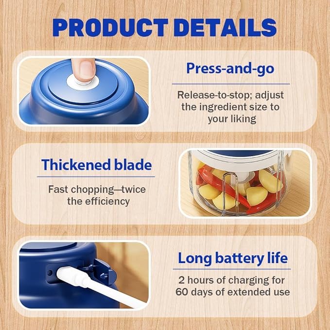 Household Electric Garlic Crusher 250ML/320ML, Silent USB Rechargeable Mini Food Processor, One-Touch Operation for Chopping Garlic, Onion, Chili & Vegetables, Portable Kitchen Helper (Green, 250ML)