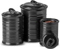 Nihow Food Storage Jar,Ceramic Canister Sets for The Kitchen,Set of 3,Black | Air Tight Lid,Seal Damp-proof,For Flour/Sugar/Rice/Coffee/Cookies/Candy,Kitchen Counter Canister/Dishwasher Safe