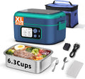 Cordless Electric Heated Lunch Box for Adults, XL 6.3-Cups Rechargeable Battery Powered Smart Self Heating Lunchbox for Men Women, 100W Food Warmer for Trucks Driver Travel Office Worker