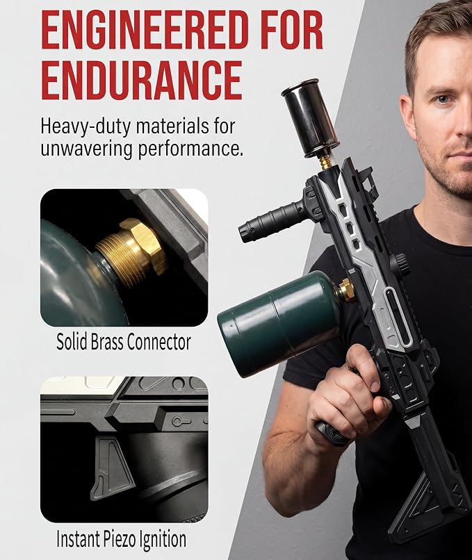 Powerful Propane Torch Gun, Fathers Day Gift for Dad Men, Culinary Blow Kitchen Cooking Torch for Steak Searing, Campfire Charcoal Starter for Blackstone Griddle Accessories (Tank Not included)