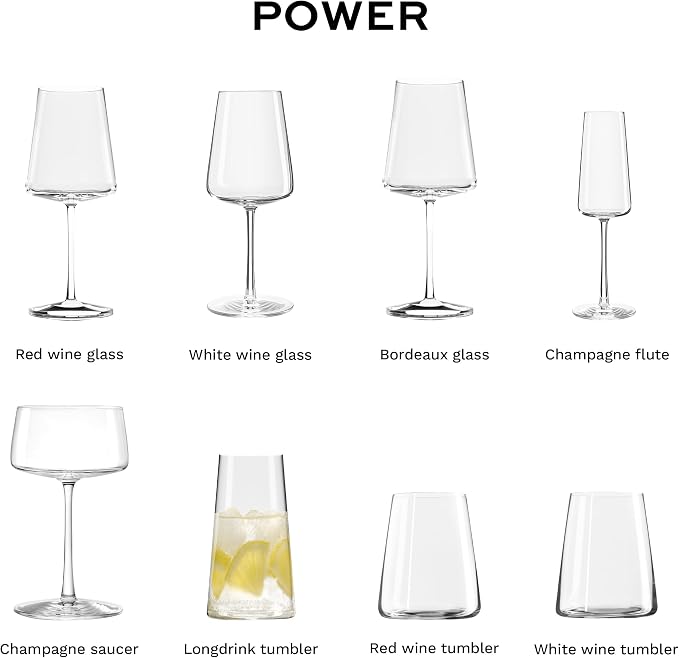 Stölzle Lausitz Longdrink Glasses Power Set of 6, 15 1/2 oz – Elegant Highball Cocktail Glasses for Drinks, Water & Juice – Premium Crystal Longdrink Tumblers – Dishwasher- & Shock-Resistant