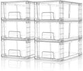 Small Stackable Clear Acrylic Storage Drawers(6 Pack) with Handles,Plastic Organizer Bins for Fridge Bathroom Kitchen Cabinet Pantry Coffee bar Undersink Office Closet Storage Bins