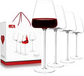 Crystal Wine Glasses Set of 4, Hand Blown Wine Glass 22OZ, Wine Glasses for Red/White, Thin Rim, Long Stem, Unique Gift for Wedding, Christmas