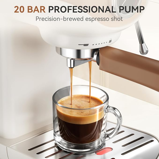 XIXUBX Espresso Machine 20 Bar, Professional Coffee Machine with Milk Frother Steam Wand, Compact Latte Cappuccino Maker for Home, PID Temp Control Espresso Maker, Coffee Maker Small