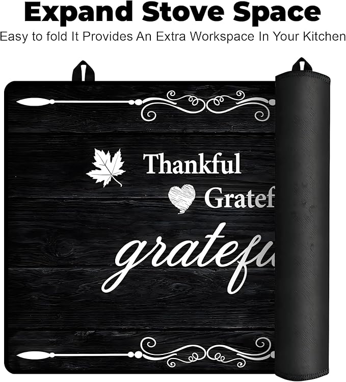 Stove Top Cover- Mat for Electric Stove Protector with Anti-Slip Rubber Coating Dish Drying Mats Scratch-Resistant (Black board, 28.5" x 20.5")