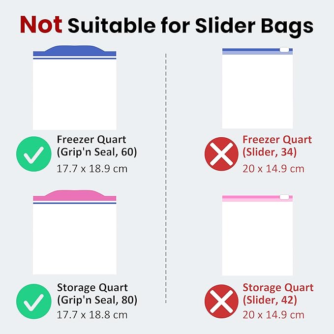 LUVCOSY Acrylic Food Bag Storage Organizer Magnetic Fridge Attachment Compatible with Ziploc Sandwich/Snack/Grip'n Seal Quart, Dispenser for Ziploc Bags, Kitchen Organization and Storage, 1 Pack