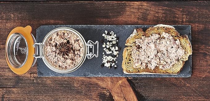 Le Parfait Super Terrine 500mL (16oz) Zero Waste Eco-Friendly Glass Canning Jars, Airtight Rubber Seal & Wire Bail Lid, BPA-Free, Water Bath Safe for Food Storage & Preserving, Made in France, 4PK