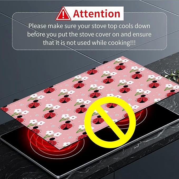 Decorative Electric Stove Top Covers, Heat Resistant Silicone Stove Cover Mat, Stove Top Protectors for Electric Flat Glass Stoves, Adds Extra Counter Space for Small Kitchens and Apartments