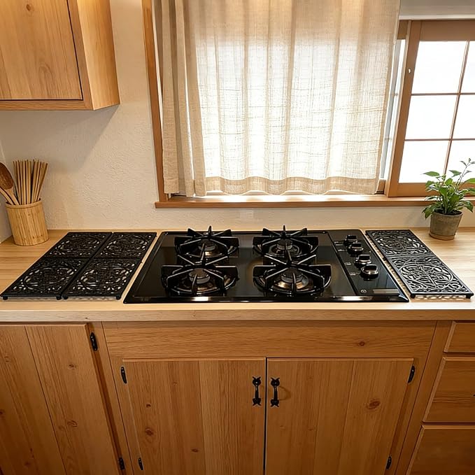 Notakia 9.6 x 6.3 Inch Cast Iron Trivet Set, Large Metal Trivets for Hot Dishes Pots Pans Decorative Kitchen Trivets, Heat-Resistant Trivet Mats for Quartz Countertops, Table Cooktop (Black, 1 Pack)