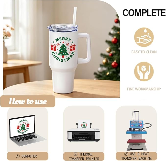 YOUKE OLA 12 Pack Sublimation Tumblers 40oz with Handle Blanks Stainless Steel Insulated Large Tumbler Bulk Coffee Travel Cups for Tumbler Heat Press Sublimation Oven Printing, White