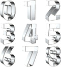 2 Inch Number Cookie Cutter Set - 9 Piece Small Numbers #0#1#2#3#4#5#6 (#9) #7#8 Shapes Mold - Stainless Steel