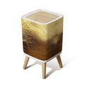 Small Trash Can with Lid Leaf Rough foil Texture for Art Trace Wastebasket with Press Cover Dog Proof Garbage Can Waste Bin for Kitchen Bathroom Nursery 2.6 Gallon