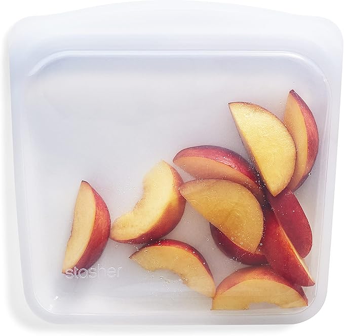 Stasher Platinum Silicone Food Grade Reusable Clear Storage Bags - Snack & Sandwich Sizes