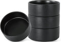 26 OZ Ceramic Cereal Bowls Set, 6 Inch, Set of 4, Modern Black | Dishwasher & Microwave Safe, Handcrafted, For Breakfast, Soups, Oatmeal, Ramen, Pho, Udon, Soba