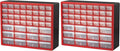 Akro-Mils 44-Drawer Plastic Drawer Storage Cabinet for Garage Organization, Bead Organizer, Building Bricks Storage, Teacher Toolbox, Makeup Organizer, 20-Inch W x 6-Inch D x 16-Inch H, 10144 Red