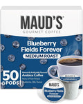 Maud's Blueberry Flavored Coffee Pods, 50 ct, Medium Roast Flavored Coffee in Single Serve Pods – 100% Arabica Beans, Compatible with Keurig K Cups Maker