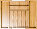 Simple Trending Bamboo Kitchen Drawer Organizer, Expandable Silverware Organizer, Utensil Cutlery Tray for Flatware, Natural