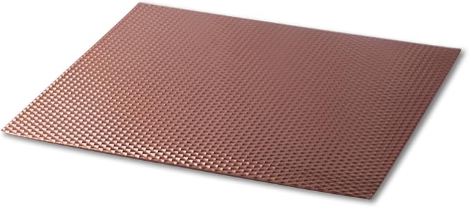 Counter Top Protector/Hot Pad, Metal Heat Resistant Mat, Non-Slip Rubber Backing - Copper Color (14 x 17)