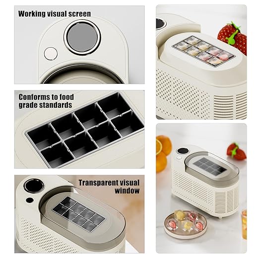 mini Ice Maker Machine Counter Top for Home, Portable Small Clear Ice Cube Maker, ce Ready in 10 Mins, Low Noise & Energy Saving, Easy to Clean (Purple Standard)