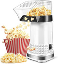 Quick & Easy 4.5Qt Oil-Free Hot Air Popcorn Machine - ETL Certified with Butter Melter, Measuring Cup & On/Off Switch for Movie Nights & Parties(White)
