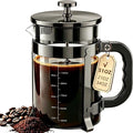QUQIYSO French Press Coffee Maker, Large Coffee Press with Thick Borosilicate Glass, 304 Stainless Steel Filter, Finish Tea & Cold Brew Coffee Maker for Home, Office, Party, 51oz, Dark Pewter