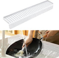 Silicone Sink Splash Guard & Edge Protector, 30 Inch Extra Long Kitchen Sink Splash Guard with Suction Cups, 5° Tilt Water Drip Back Design, DIY Cuttable Fits Any Size Single or Double Sink - White