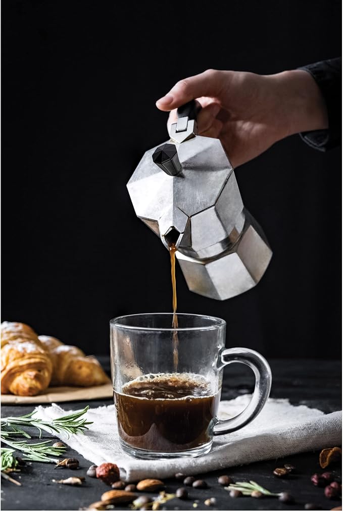 Fino Stovetop Espresso Coffee Maker, Brews up to 9 Servings