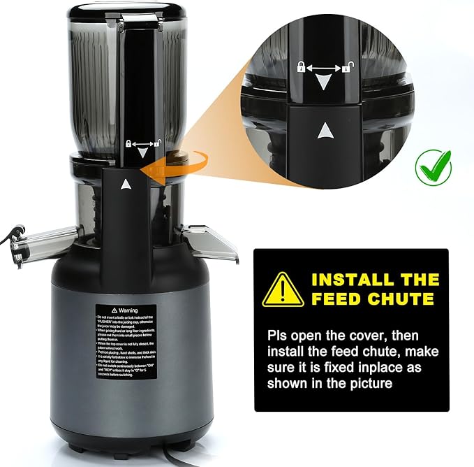 Juicer Machines, Cold Press Juicer with 4.2'' Large Feed Chute, Fit Whole Fruit Slow Juice Extractor Machine, 250W Masticating Juicers Easy To Clean, BPA Free, High Juice Yield
