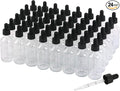 NOOEEISS 48 Pack, 2oz Glass Dropper Bottle, Preety Texture Tincture Bottles with Precise Scales Eye Droppe, for All Kinds Of Mixed Liquids,Leak-Proof Design for Easy Travel (Clear)