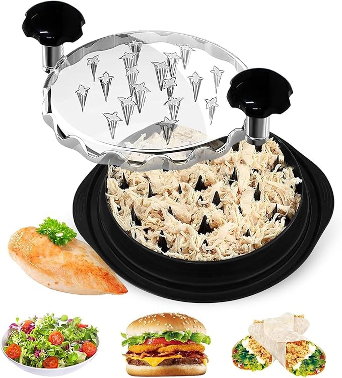 Chicken Shredder Tool, Anti-Slip Handle, Diamond Design, BPA-Free, Black, Meat Shredder, Dishwasher Safe