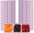 Hushee 10 Pack 17 oz Small Meal Prep Containers with 3 Compartments Snack Containers with Lid Disposable Plastic Bento Box Travel Lunch Food Boxes Stackable for Office Picnic (Purple)