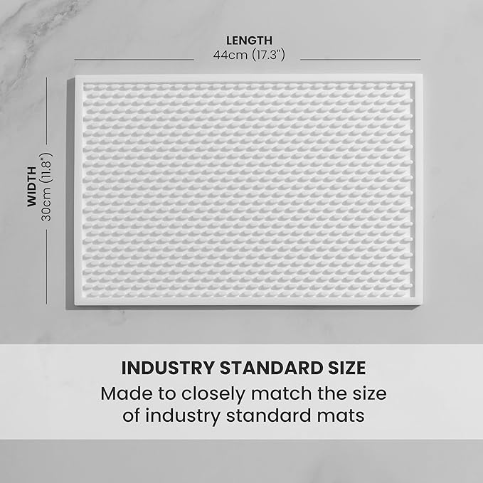 A Bar Above Heavy Duty Bar Mat, Food Safe Silicone Mat, Bar Mats for Countertop, Commercial Strength Bartender Accessories, Dish Drying Mat for Kitchen Counter, Barista Accessories, 12” x 18”