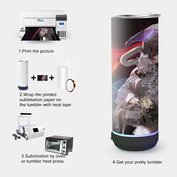 sweet grain Music Speaker Tumbler(12Pack) - 20 oz Sublimation Tumbler Skinny Straight with Speaker, Straw & USB Charging Cable, Music Tumbler Cup - Black