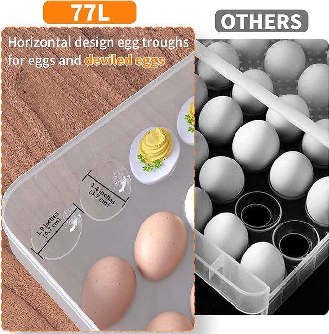 77L Deviled Egg Containers with Lid and Silicone Cooking Utensils Set with Holder 32 PCS
