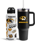 The Memory Company Officially Licensed NCAA 2-Pack Stainless Steel Tumbler Set, 34oz Team Spirit Water Bottle & 40oz Game Day Tumbler with Lid and Straw, BPA-Free Materials, Convenient Straw Design