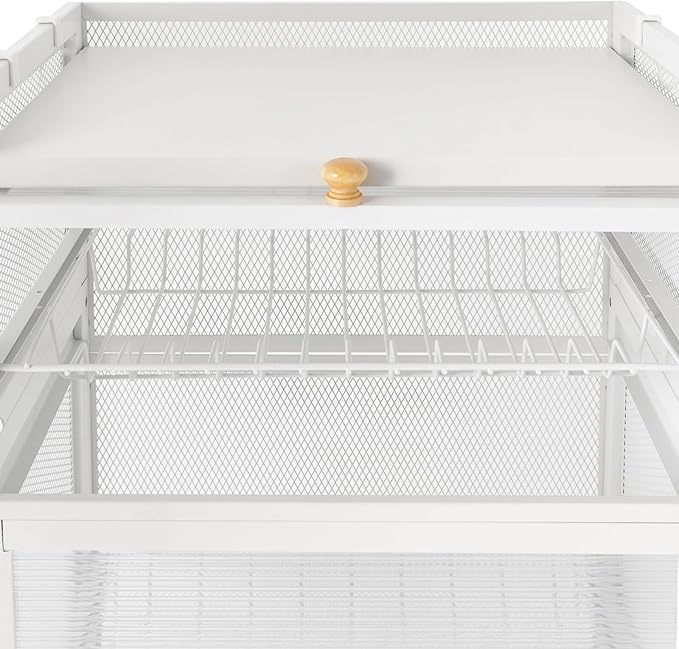 3 Tier Dish Drying Rack，Over Sink Dish Drying Rack with Side Hooks Flipped Cabinet Door Design Pull-Out Drain Tray 22.04Lbs Strong Load-Bearing Capacity Dish Racks for Kitchen Counter