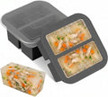 Silicone Freezer Tray with Lid 2 Pack Silicone Freezer Molds Ice Cube Tray Makes 4 Perfect 1 Cup Portions Soup Cubes Meal Prep Containers- Oven & Dishwasher Safe