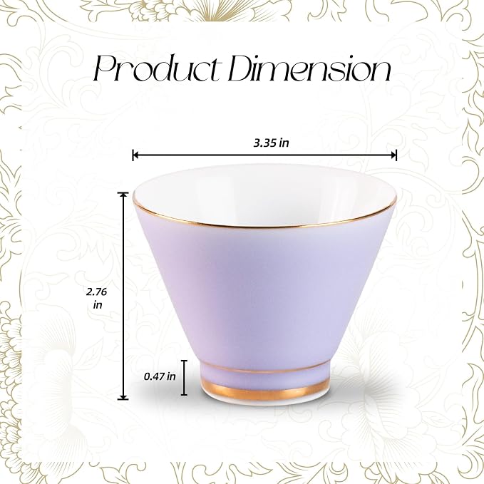 KAMMAK Ceramic Teacups - 150ml/5oz Coffee Cup - Set of 2 Hand-Painted Ceramic Cups - Small Vintage Mate Cup - Cute Mugs for Women - Ideal for Birthday, Afternoon Tea & Housewarming Gifts