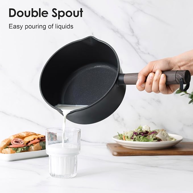 SENSARTE 14 Pcs Pots and Pans Set Non stick, Non toxic Healthy Cookware Set, Induction Kitchen Cooking Set, PFOA/PFOS Free, Black