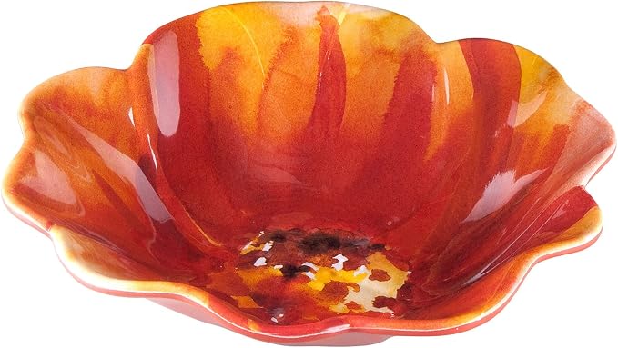 UPware 12 Piece Floral Melamine Dinnerware Sets, Outdoor Dishes Set, Plates and Bowls Sets, Service for 4, Multicolor