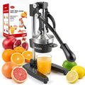 Kitchen Cast Iron Citrus Juicer,Manual Hand Press Orange Juicer,Heavy Duty Countertop Squeezer for Lemon,Orange, Easy to Use & Clean（Black)