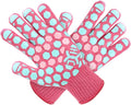 J H Heat Resistant Oven Glove:EN407 Certified 932 °F, 2 Layers Silicone Coating, Oven Mitts for Cooking,Kitchen,Fireplace, Grilling,1Pair (Coral Shell with Turquoise/Pink, Women Fits All)