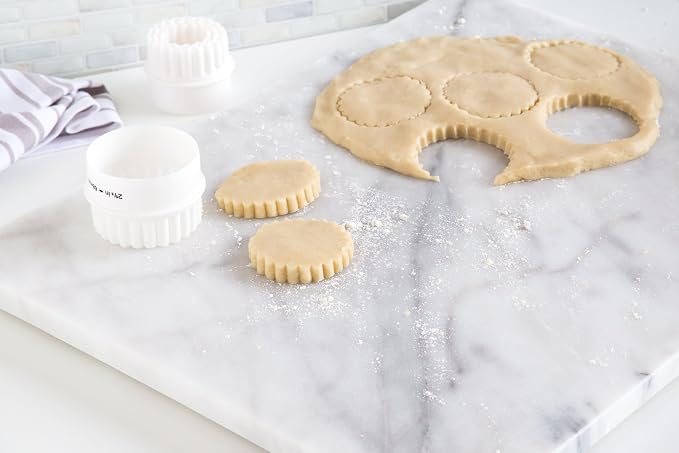 Fox Run Marble Pastry Board, 16" x 20" Natural White Marble Dough Board | Large Marble Board | Baking Essential | Perfect for Dough & Pastries | Marble Charcuterie Board | Naturally Cool & Nonstick