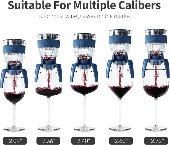 Ourokhome Wine Aerator Pourer - Decanter Spout, Premium Decanter for Red Wine，Designed for All Glasses, Improve Flavor, Enhance Bouquet Aerating Pourer (Blue)